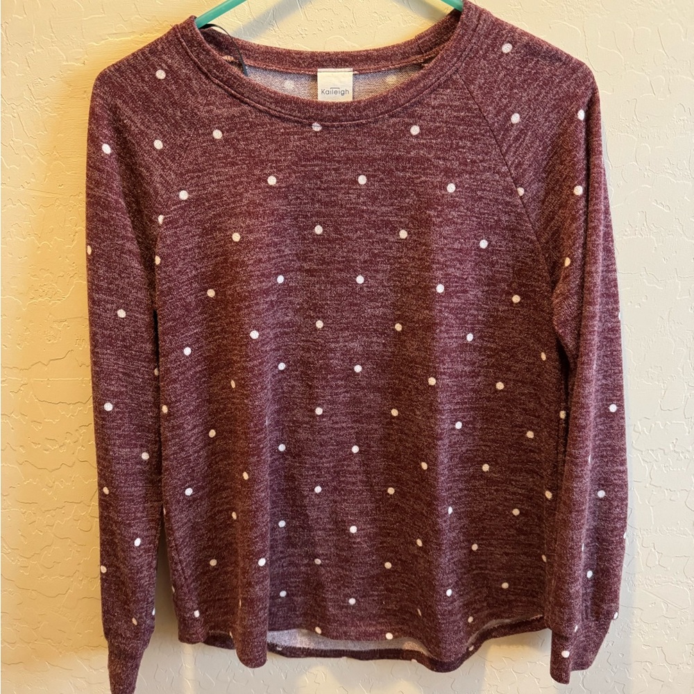 Kaileigh Purple Polka Dot Sweater